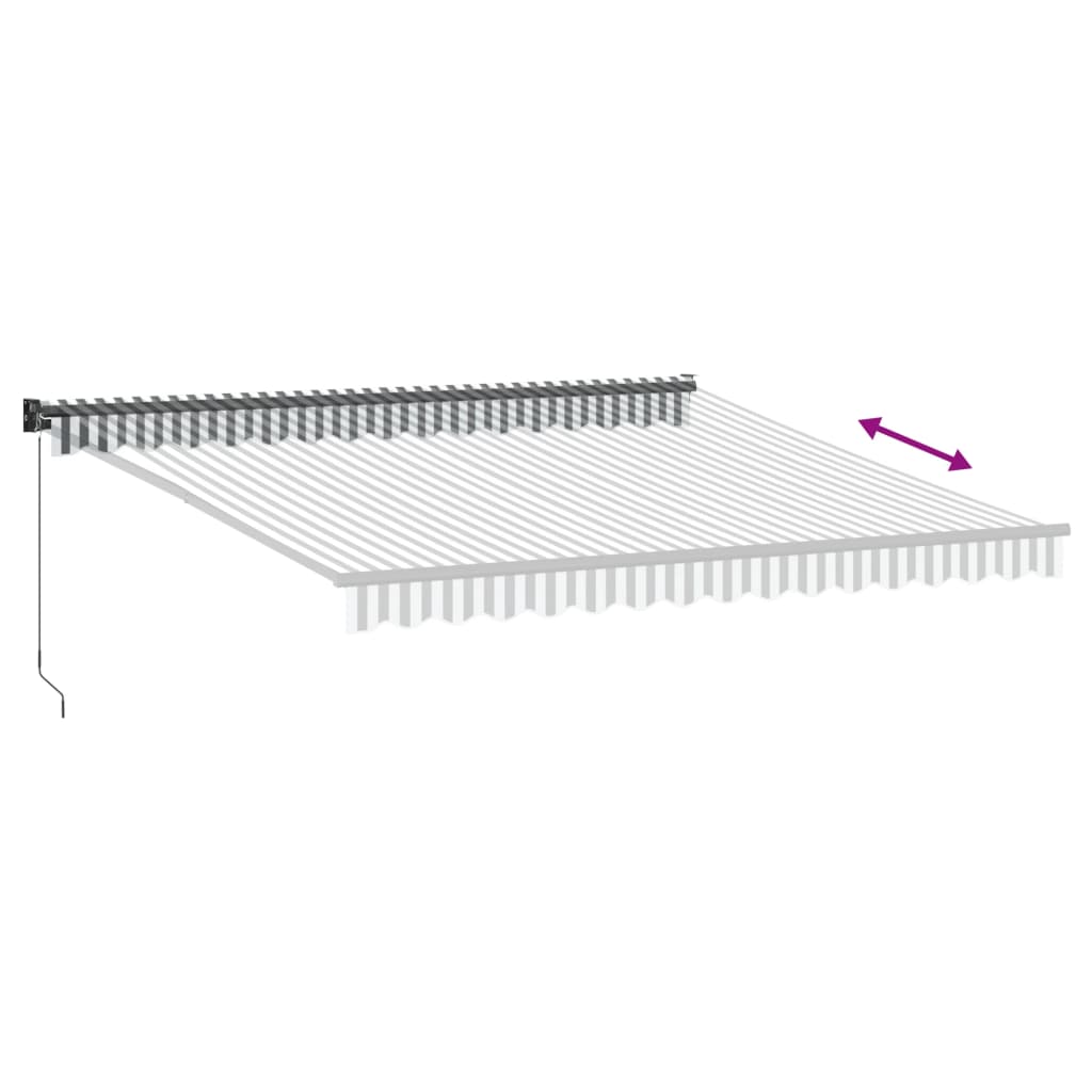 Markise Einziehbar Anthrazit und Weiß 4x3 m Stoff und Aluminium