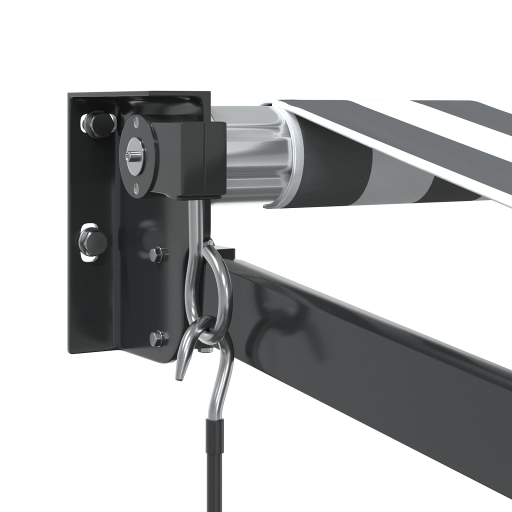 Markise Einziehbar Anthrazit und Weiß 4x3 m Stoff und Aluminium