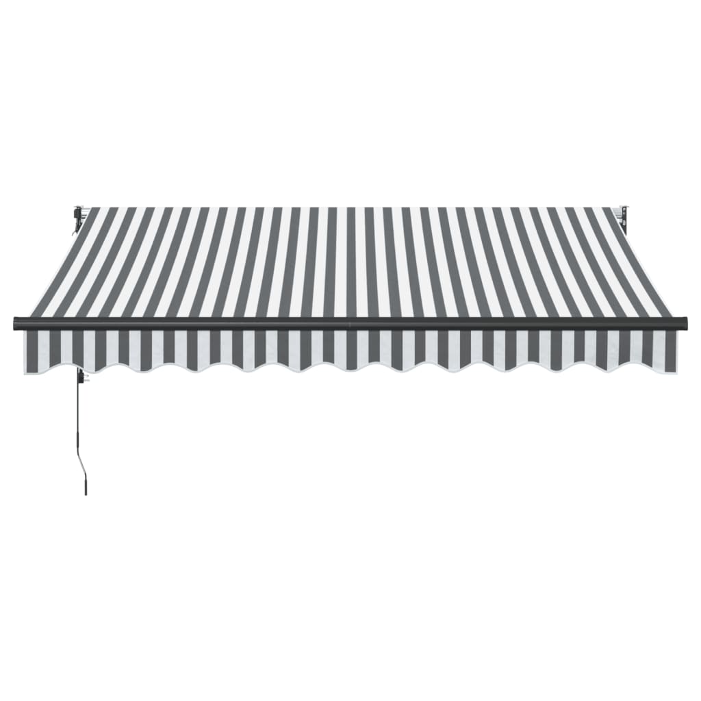 Markise Einziehbar Anthrazit und Weiß 3x2,5 m Stoff & Aluminium