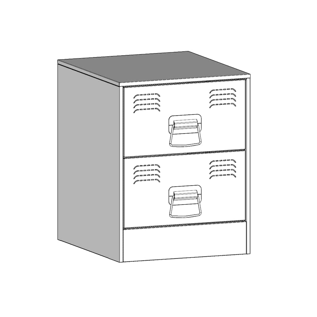 Nachttische 2 Stk. Schwarz 34,5x39x44 cm Stahl