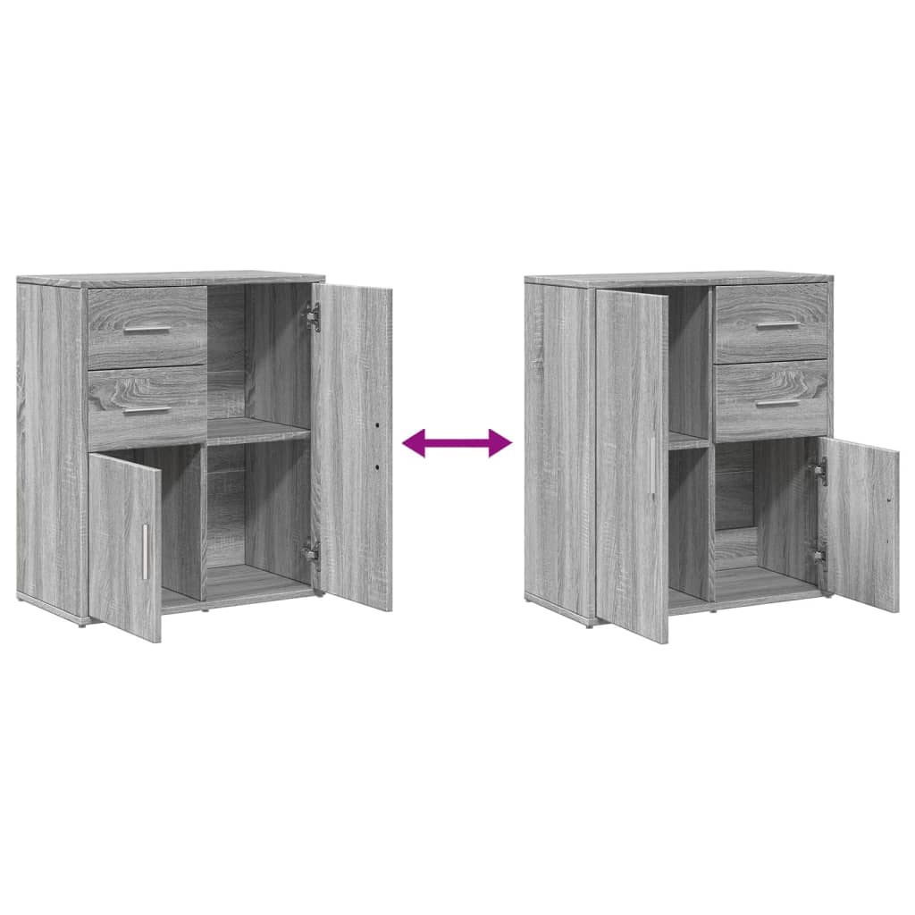 Sideboard Grau Sonoma-Eiche 60x31x70 cm Holzwerkstoff