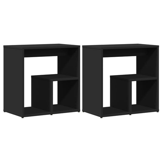 Beistelltische 2 Stk. Schwarz 50x30x50 cm Holzwerkstoff