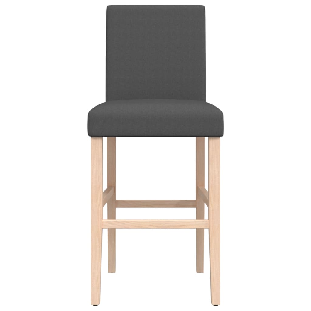 Barstühle 2 Stk. Massivholz Gummibaum und Stoff