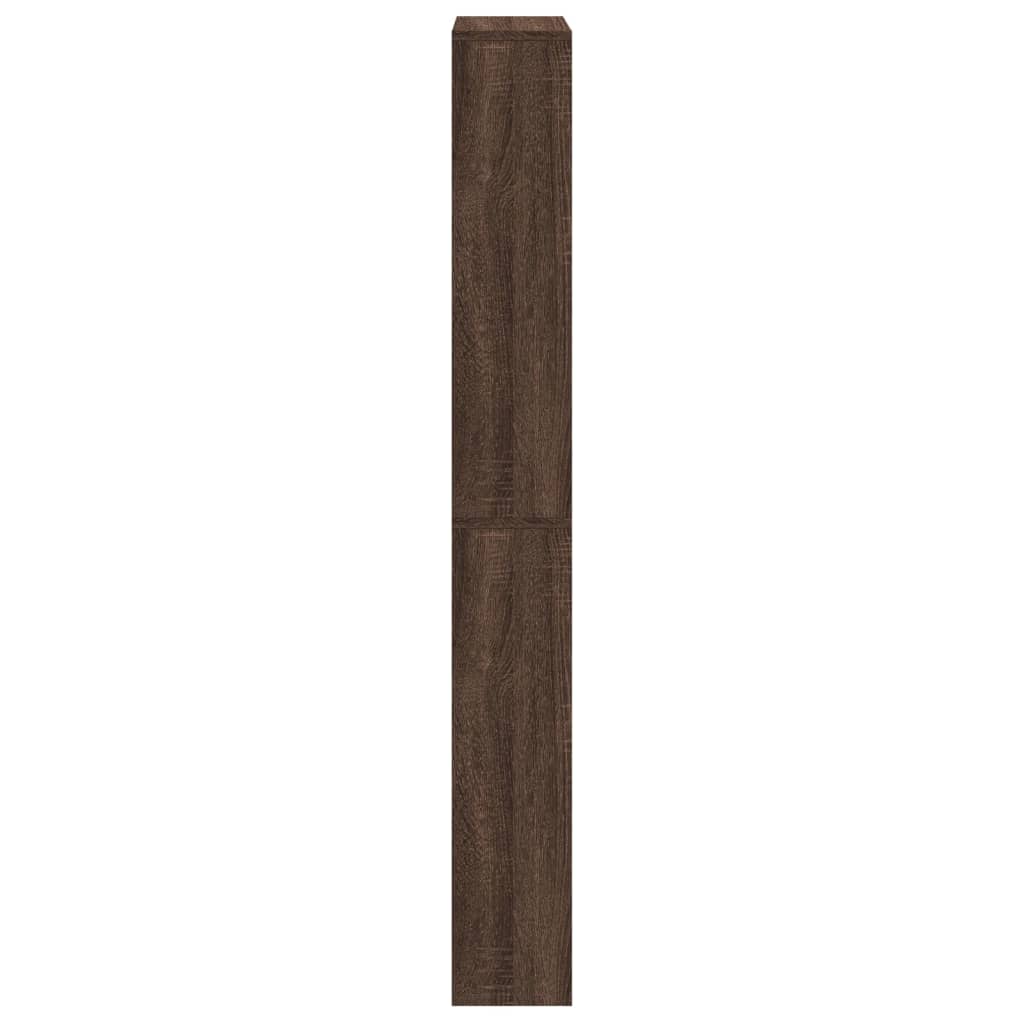 Schuhschrank mit Spiegel 4 Fächer Braun Eiche-Optik 63x17x134cm