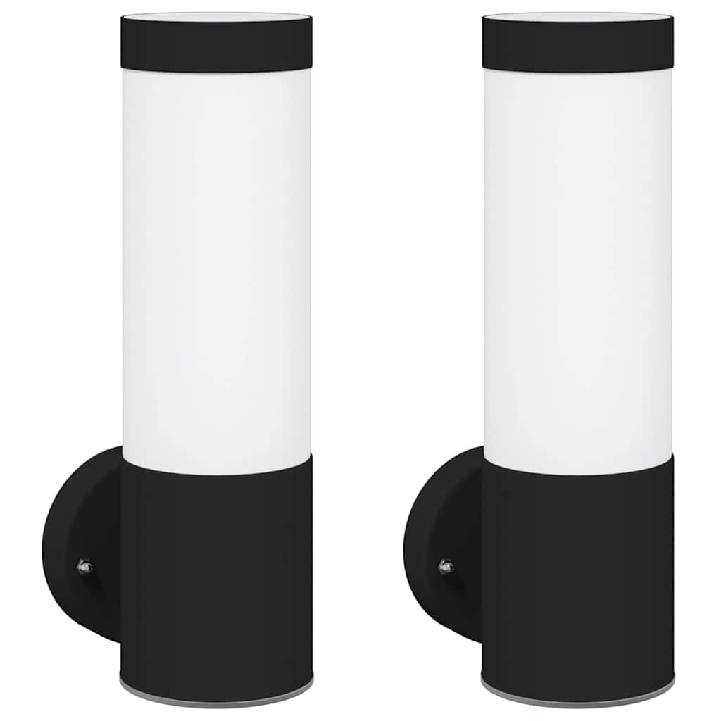 Außenwandlampen 2 pcs Schwarz 12 x 7.5 x 27 cm Edelstahl