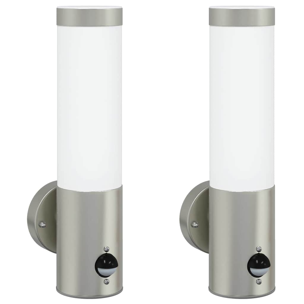 Außenwandlampen 2 pcs Silber 12 x 7.5 x 29 cm Edelstahl