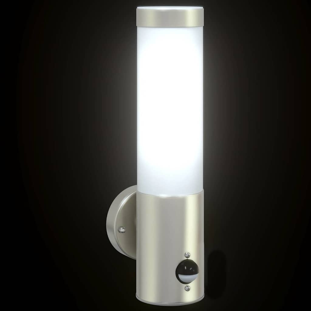 Außenwandlampen 2 pcs Silber 12 x 7.5 x 29 cm Edelstahl
