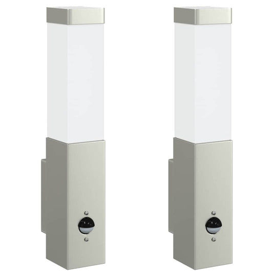 Außenwandlampen 2 pcs Silber 10.5 x 6 x 35 cm Edelstahl