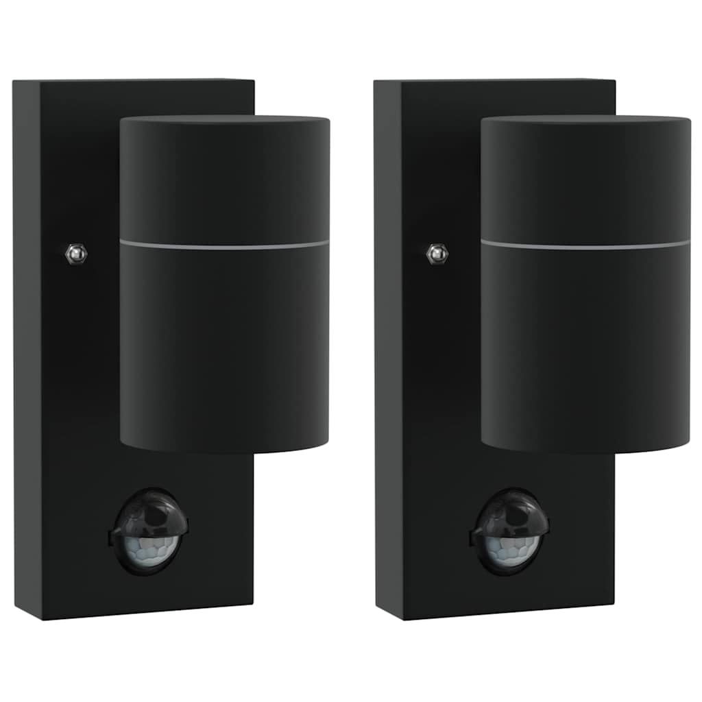 Außenwandlampen 2 pcs Schwarz 6,5 x 10,5 x 16 cm Edelstahl
