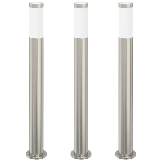 Pollerleuchten 3er 80 cm Edelstahl IP44
