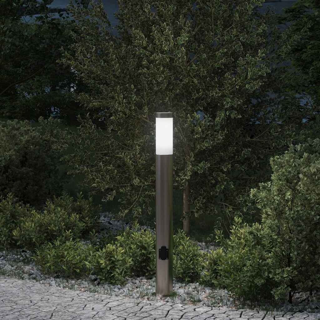 Pollerleuchte mit Auslass 80 cm Edelstahl IP44