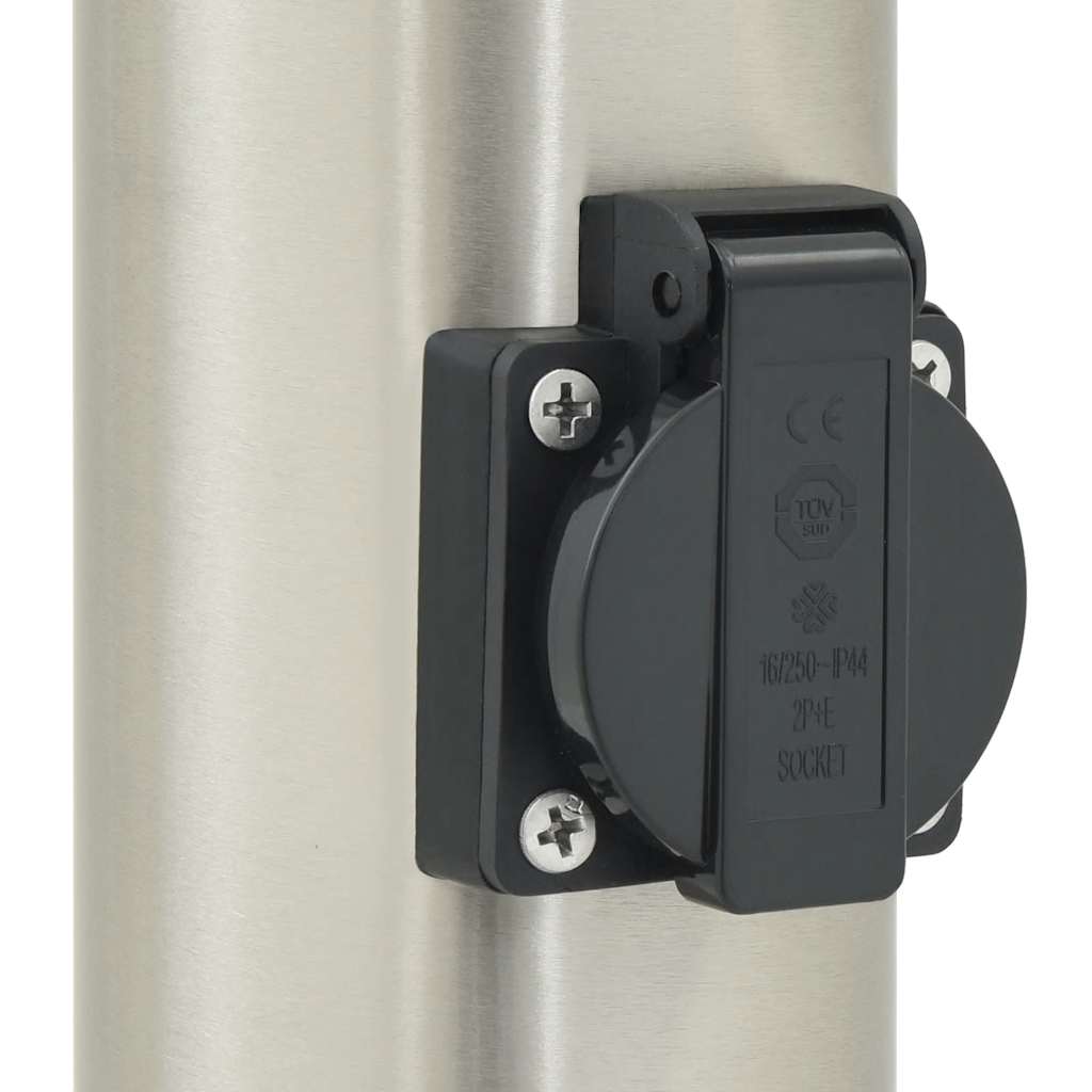 Pollerleuchte mit Sensor&Steckdose 80 cm Edelstahl IP44