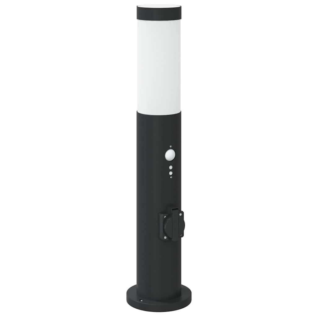 Pollerleuchten mit Sensor&Steckdose 3er 50 cm Edelstahl IP44
