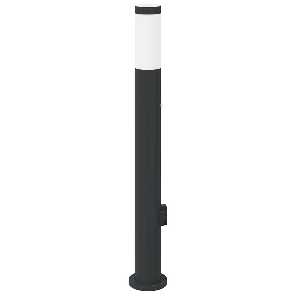Pollerleuchte mit Sensor&Steckdose 80 cm Edelstahl IP44