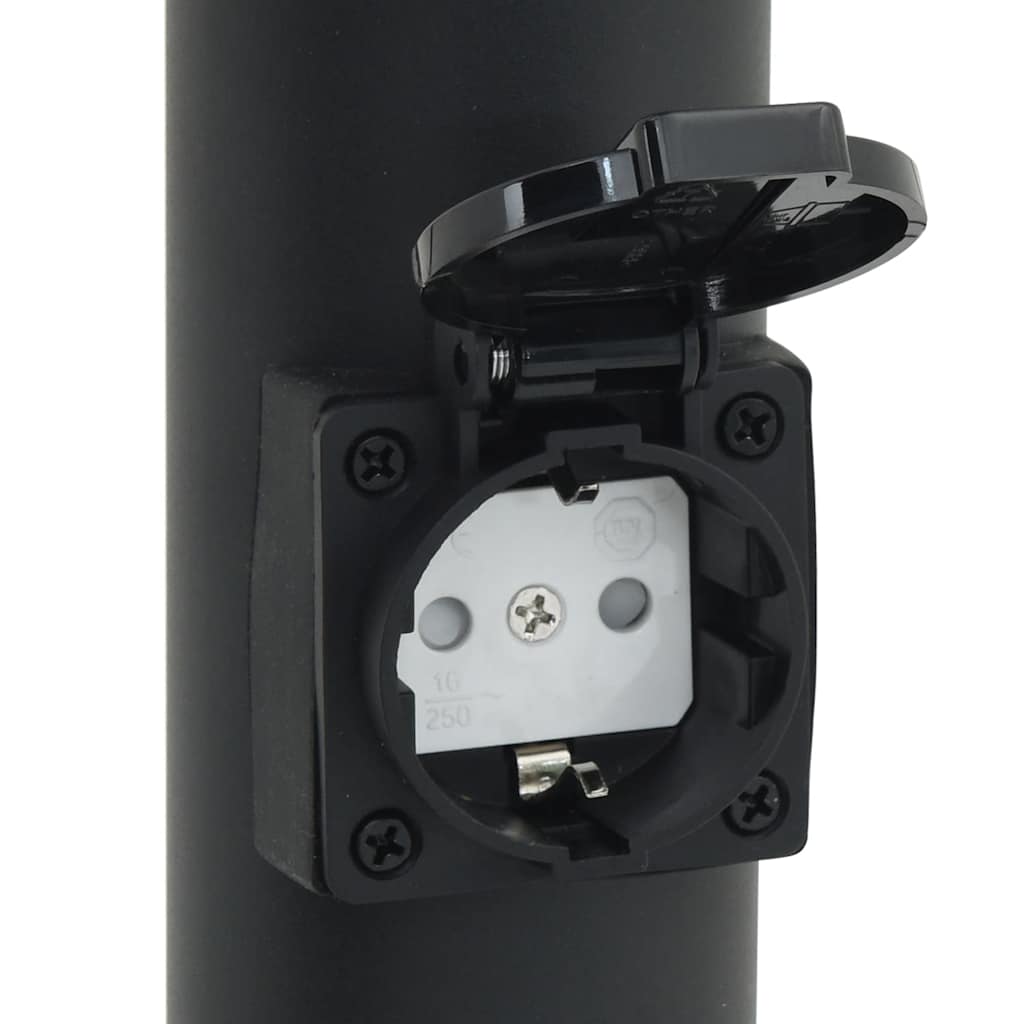 Pollerleuchten mit Sensor&Steckdose 3er 80 cm Edelstahl IP44