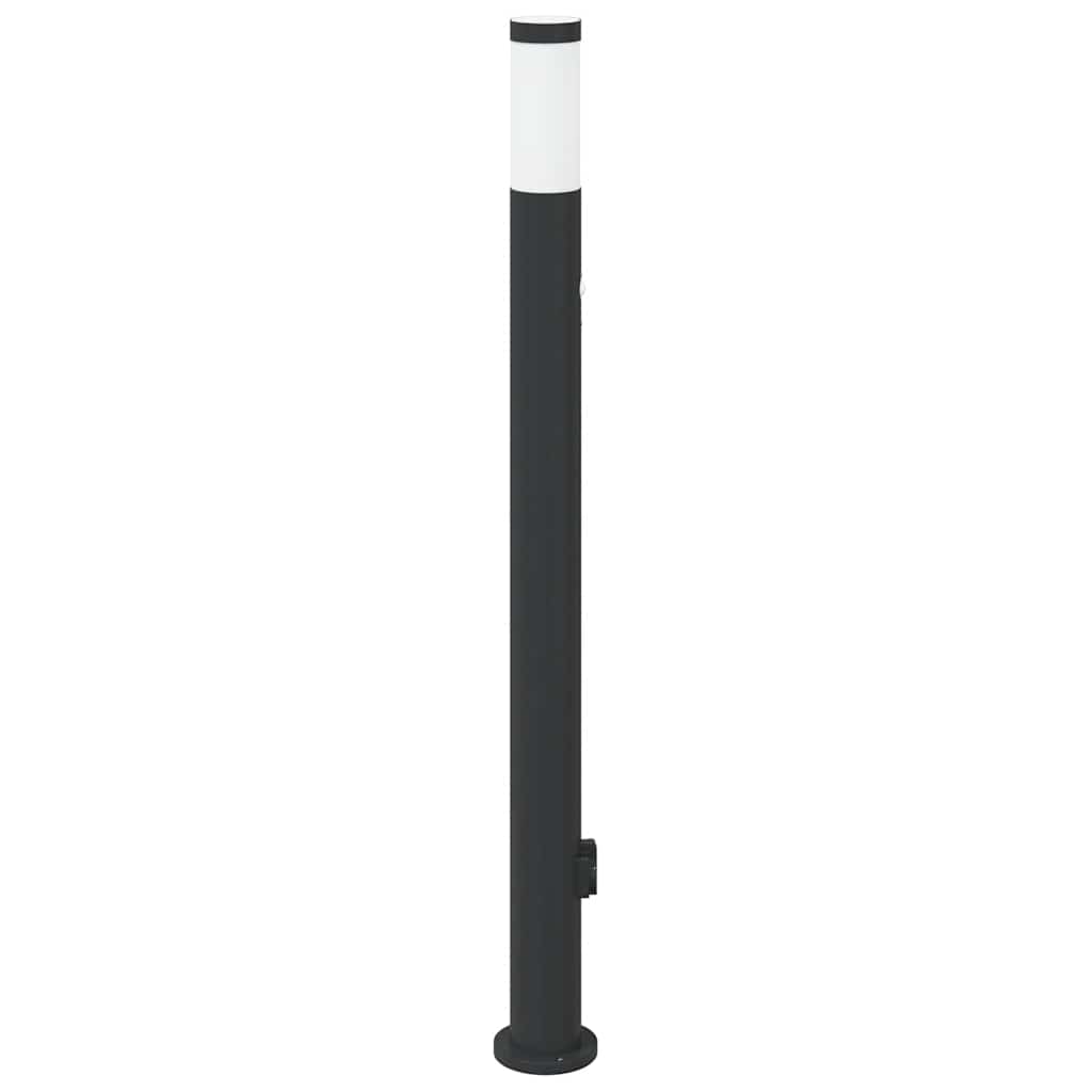 Pollerleuchte mit Sensor und Steckdose 110 cm Edelstahl IP44