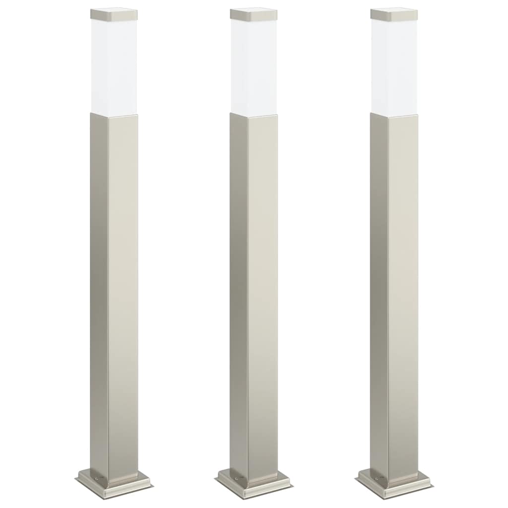 Pollerleuchten 3 Stück 80 cm Edelstahl IP44