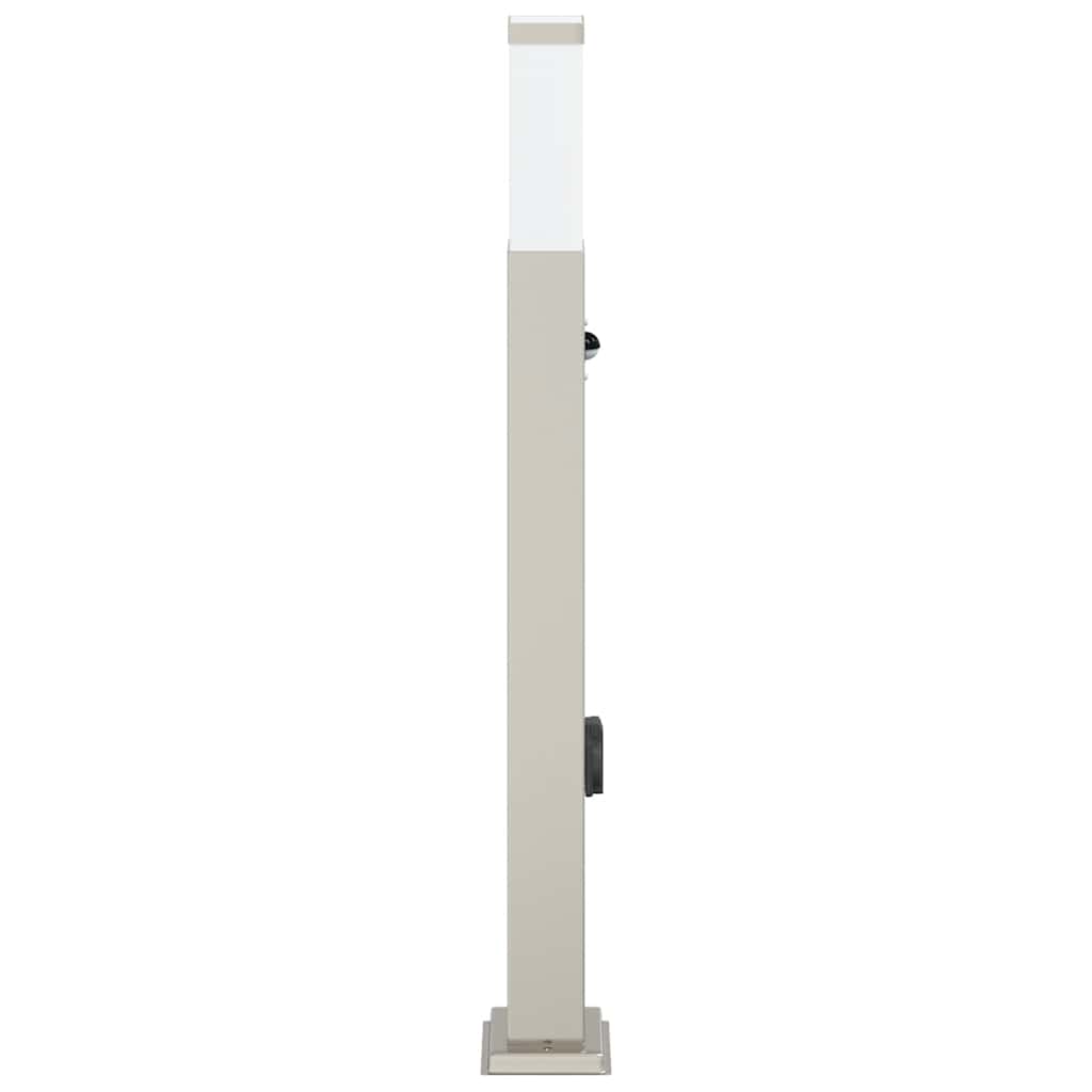 Pollerleuchte mit Sensor&Steckdose 80 cm Edelstahl IP44