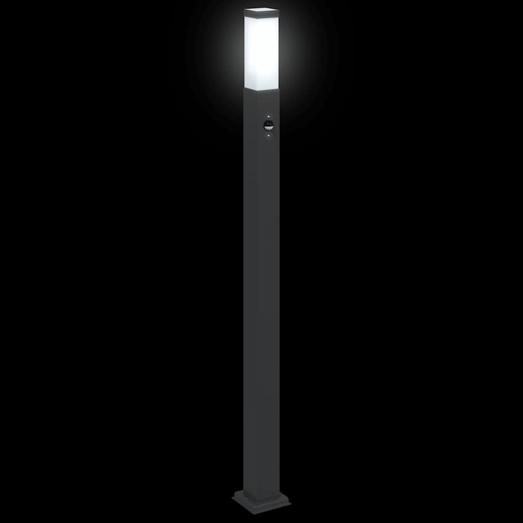 Pollerleuchte mit Sensor 110 cm Schwarz IP44