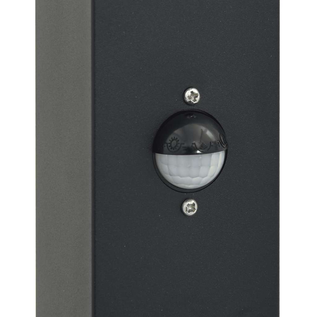 Pollerleuchte mit Sensor und Steckdose 110 cm Schwarz IP44