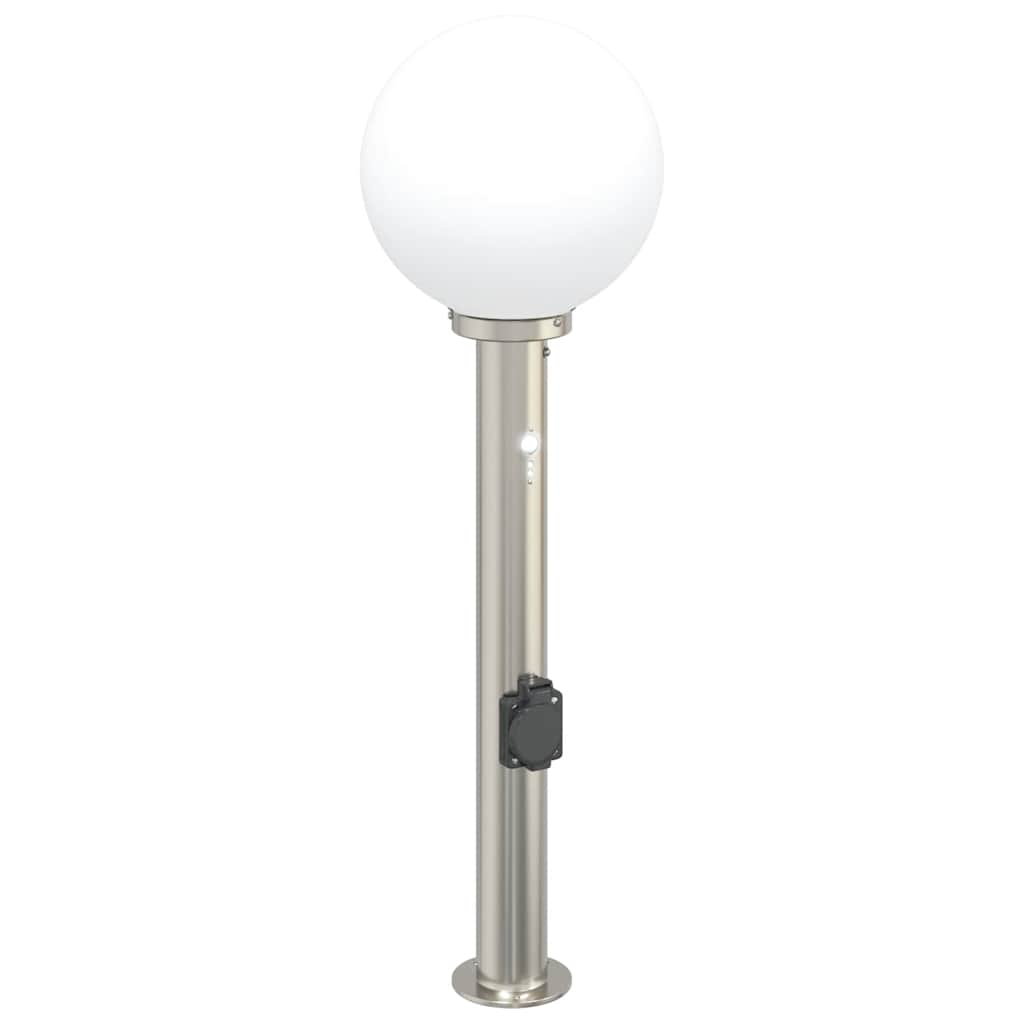 Pollerleuchten mit Sensor&Steckdose 3 Stk. 80 cm Edelstahl IP44