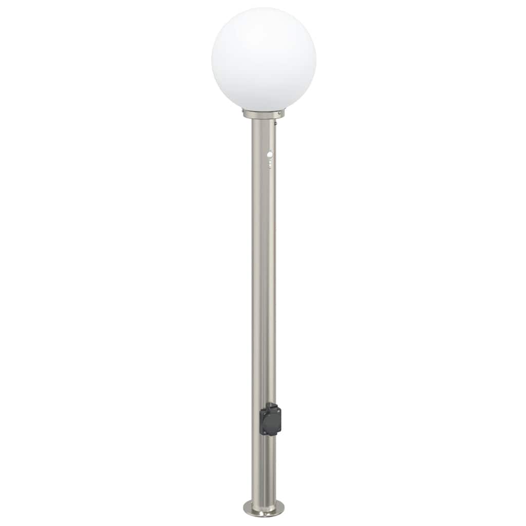 Pollerleuchten mit Sensor&Steckdose 3 Stk. 120 cm Edelstahl IP44