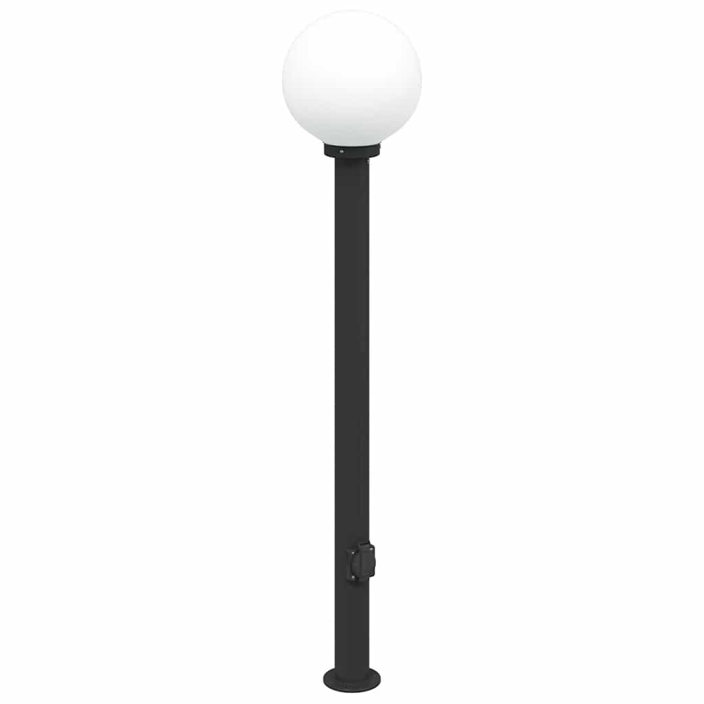 Pollerleuchten mit Steckdose 3 Stk. 120 cm Schwarz IP44