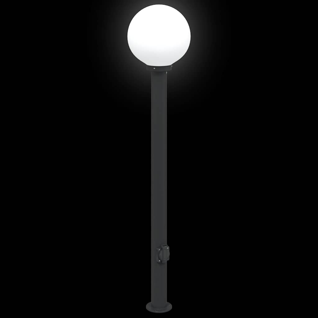 Pollerleuchten mit Steckdose 3 Stk. 120 cm Schwarz IP44