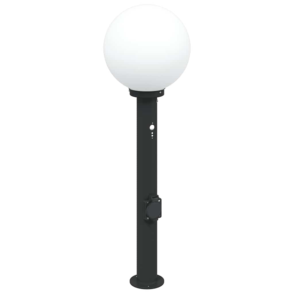 Pollerleuchten mit Sensor&Steckdose 3 Stk. 80 cm Schwarz IP44