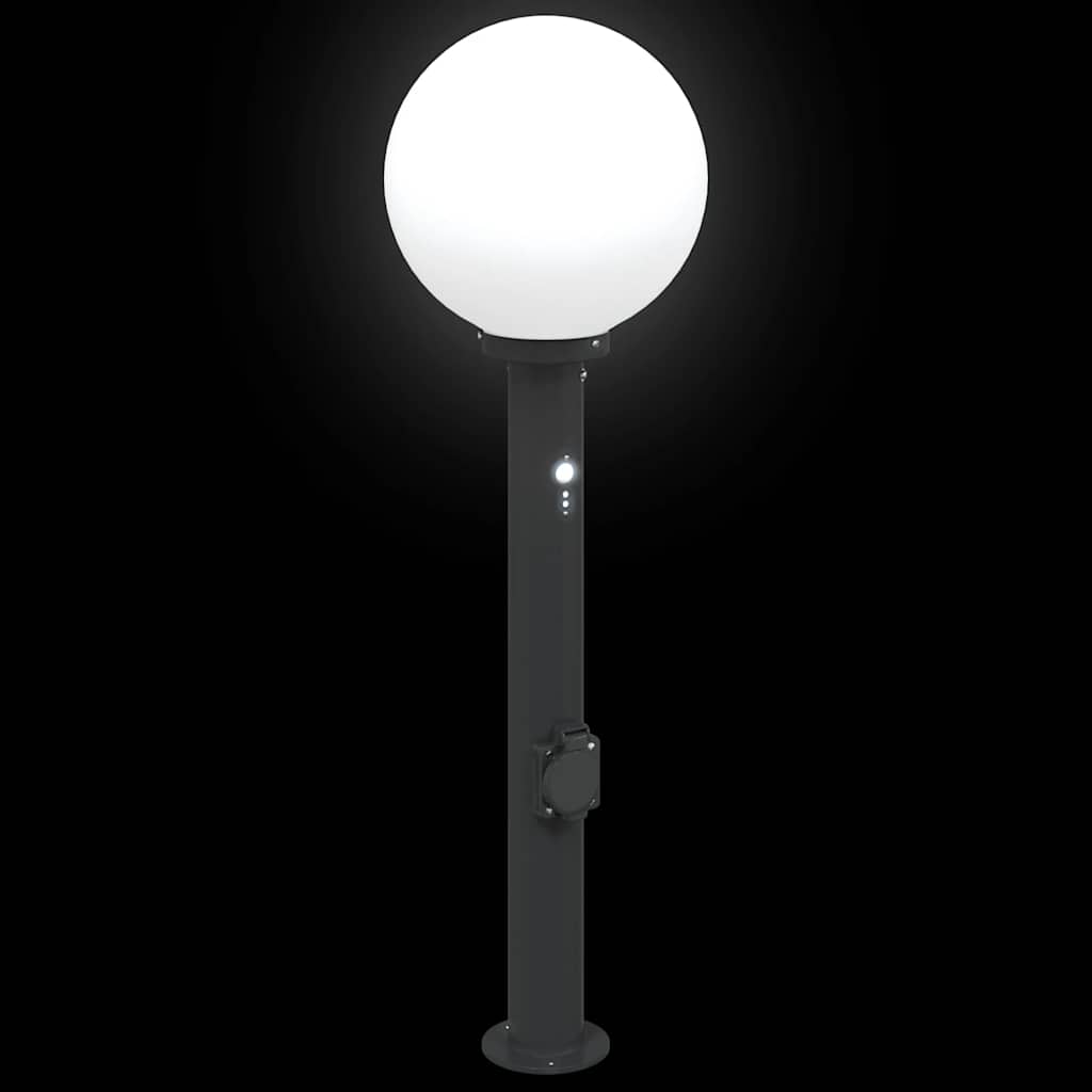 Pollerleuchten mit Sensor&Steckdose 3 Stk. 80 cm Schwarz IP44