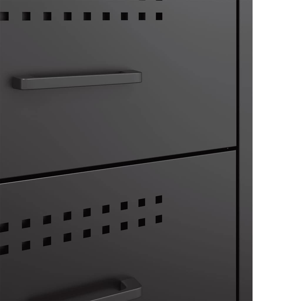 Nachttisch Schwarz 36x39x50,5 cm Stahl