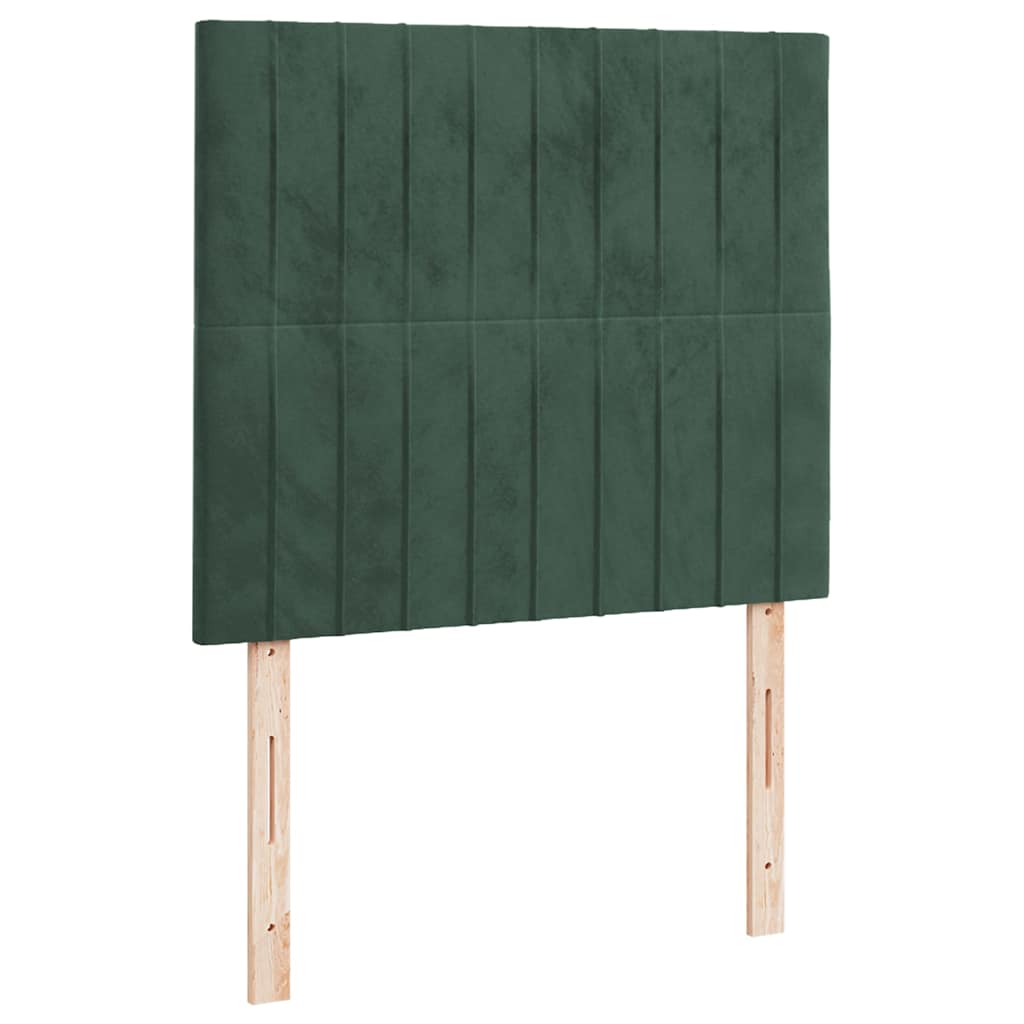 Boxspringbett mit Matratze & LED Dunkelgrün 120x190 cm Samt