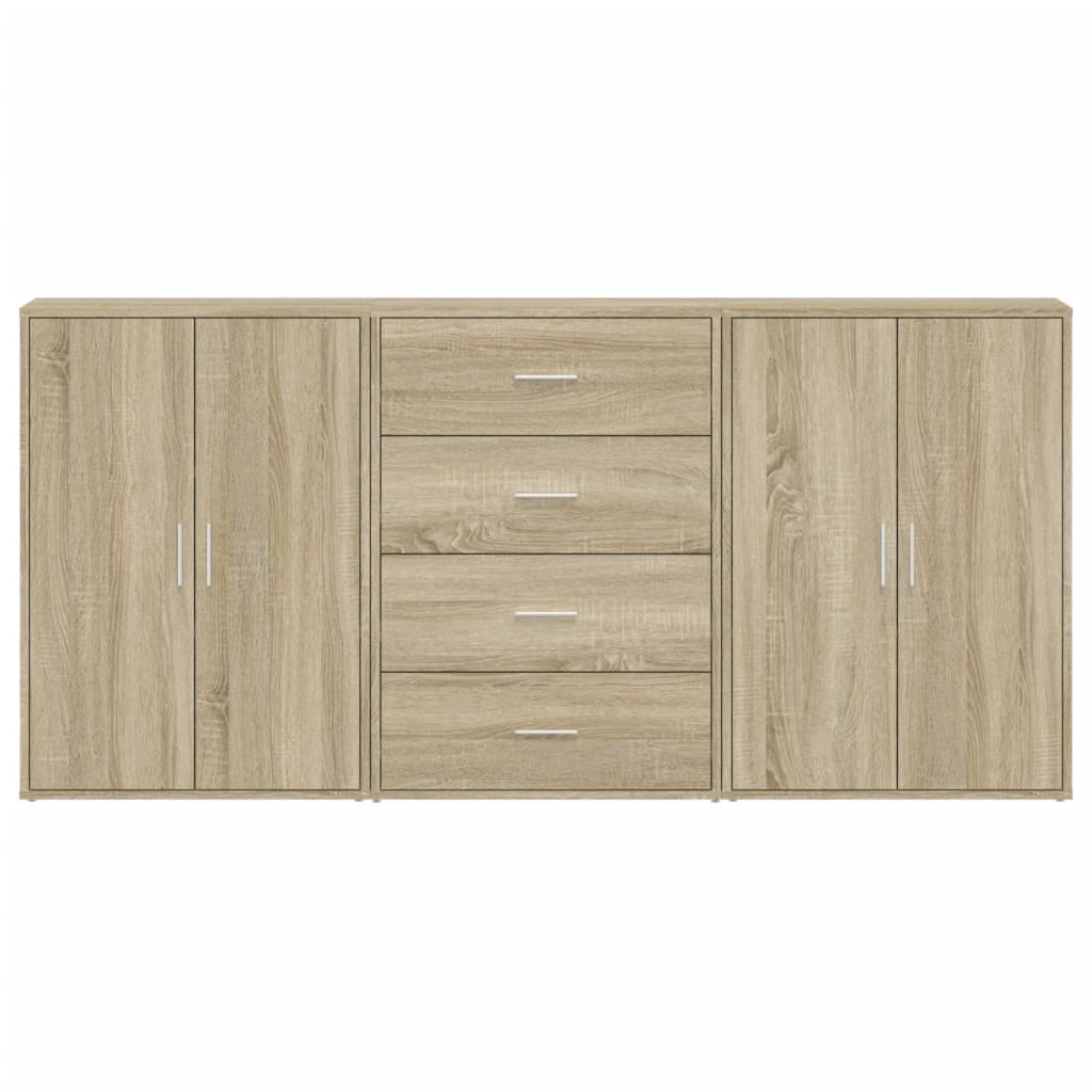 Sideboards 3 Stk. Sonoma-Eiche 60x31x84 cm Holzwerkstoff