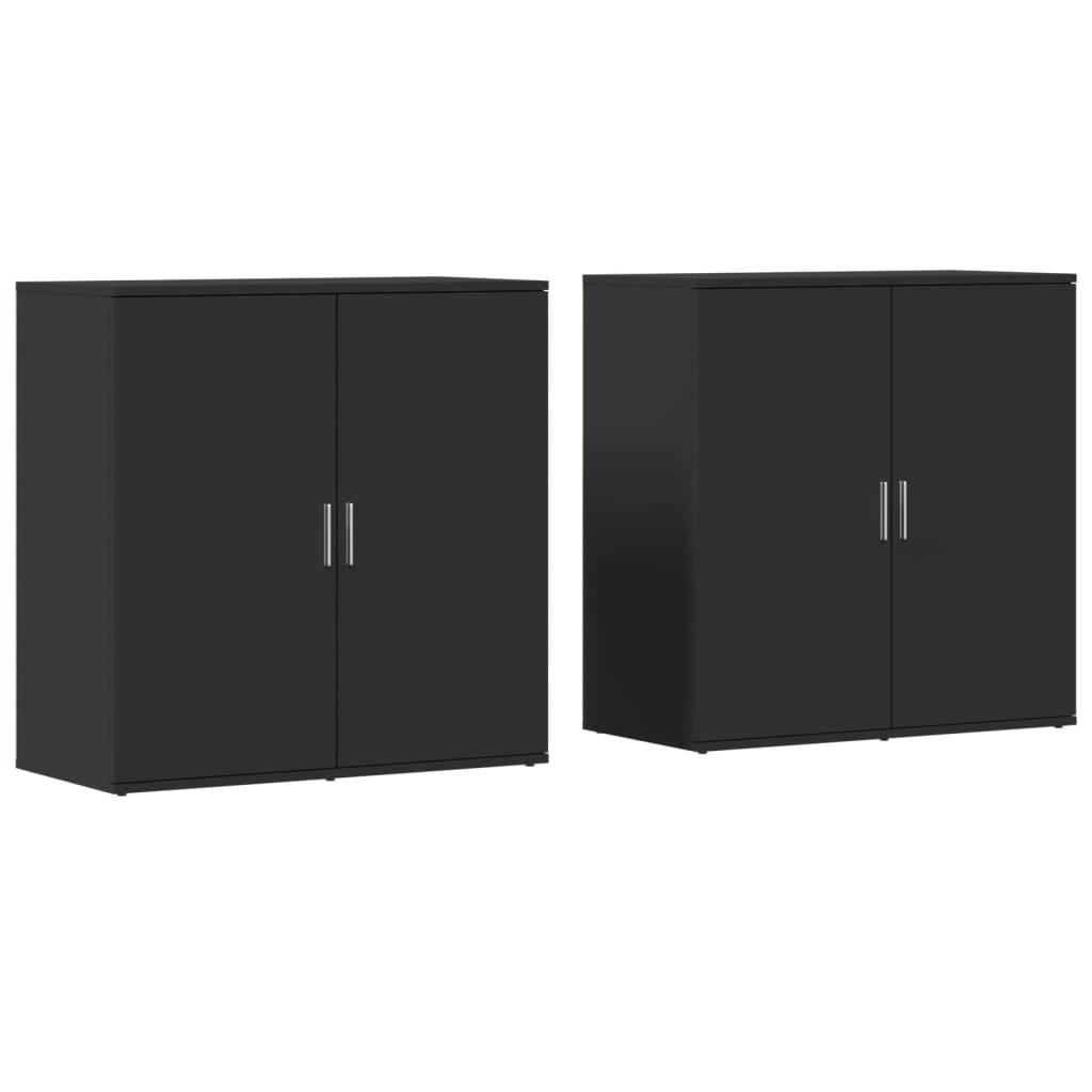 Sideboards 2 Stk. Schwarz 79x38x80 cm Holzwerkstoff