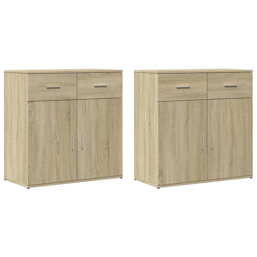 Sideboards 2 Stk. Sonoma-Eiche 79x38x80 cm Holzwerkstoff