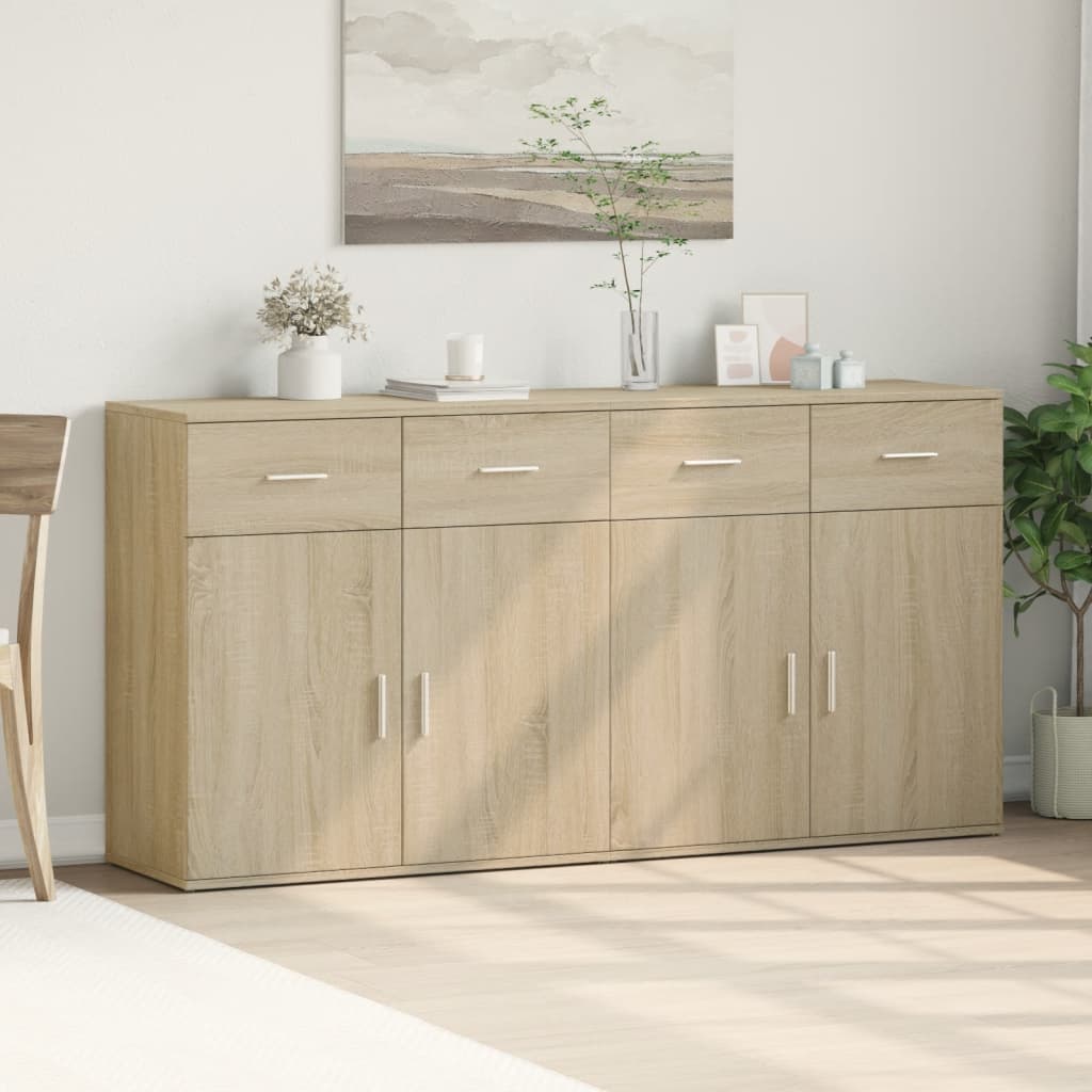 Sideboards 2 Stk. Sonoma-Eiche 79x38x80 cm Holzwerkstoff