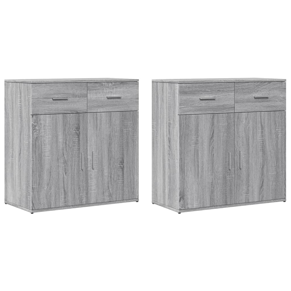 Sideboards 2 Stk. Grau Sonoma 79x38x80 cm Holzwerkstoff
