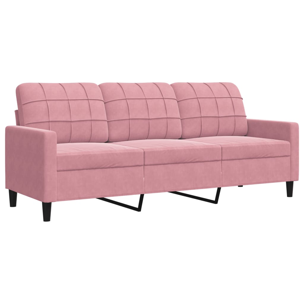 4-tlg. Sofagarnitur mit Kissen Rosa Samt