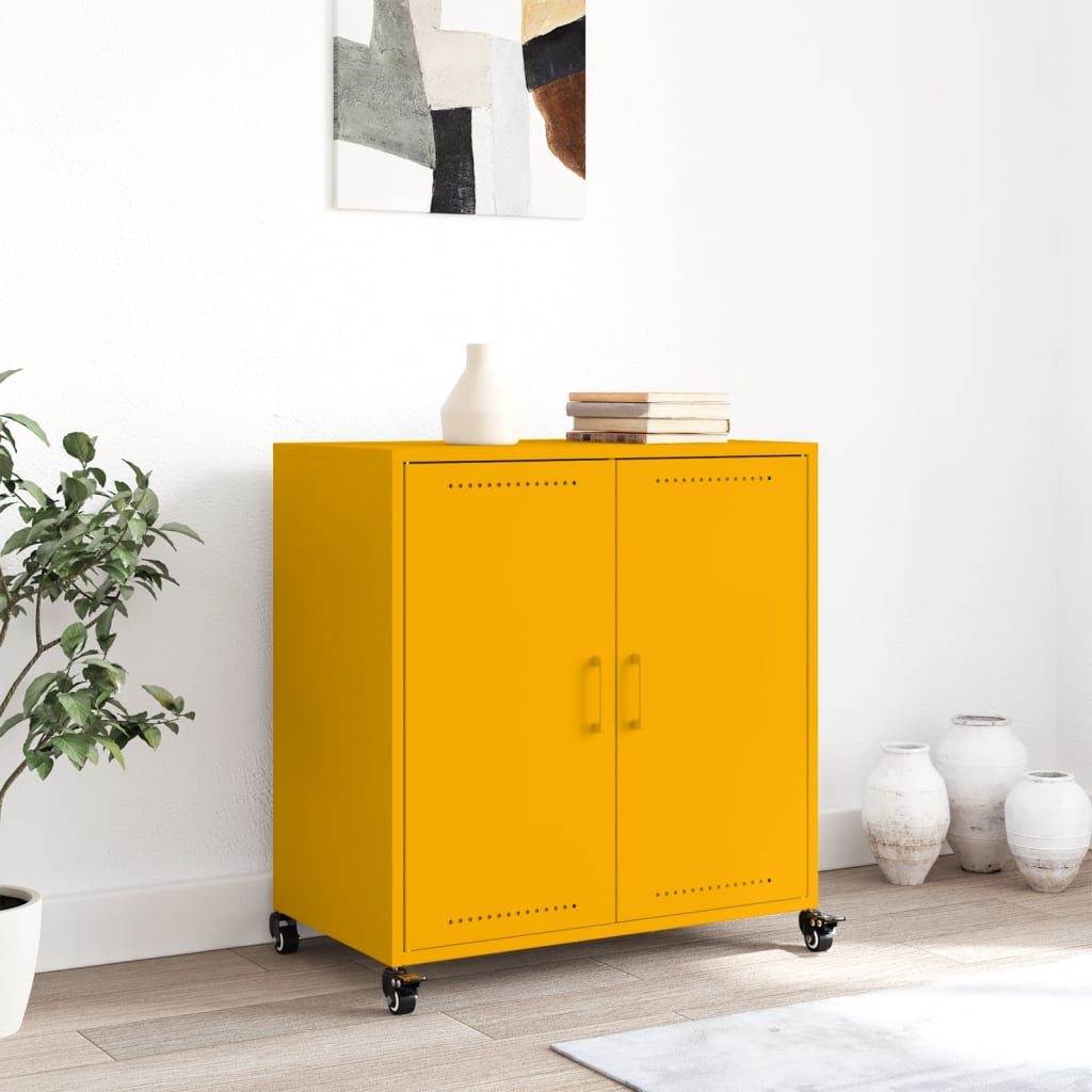 Sideboard Senfgelb 68x39x72 cm Stahl