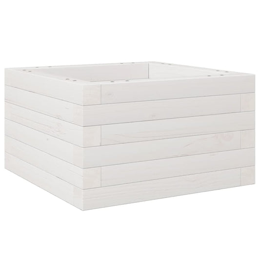 Pflanzkübel Weiß 40x40x23 cm Massivholz Kiefer