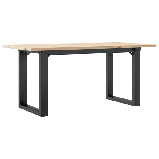Couchtisch O-Gestell 90x40x45cm Massivholz Kiefer und Stahl