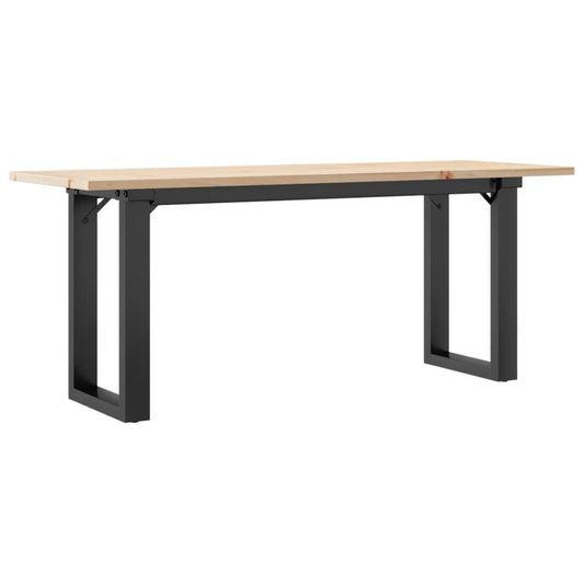 Couchtisch O-Gestell 110x40x45 cm Massivholz Kiefer & Stahl