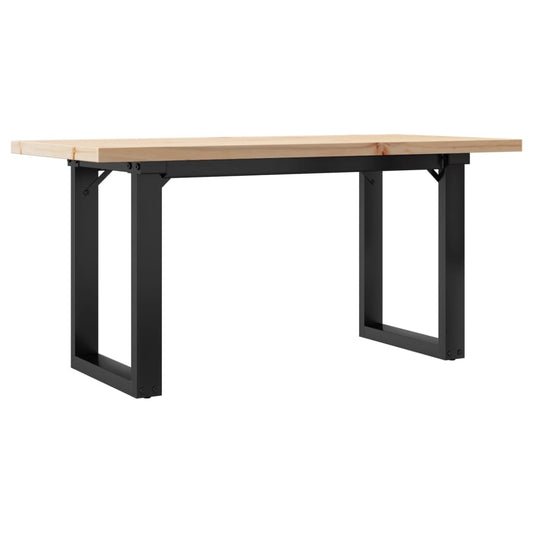 Couchtisch O-Gestell 90x40x45,5cm Massivholz Kiefer & Stahl