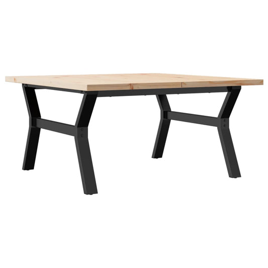 Couchtisch Y-Gestell 90x90x45,5cm Massivholz Kiefer & Stahl