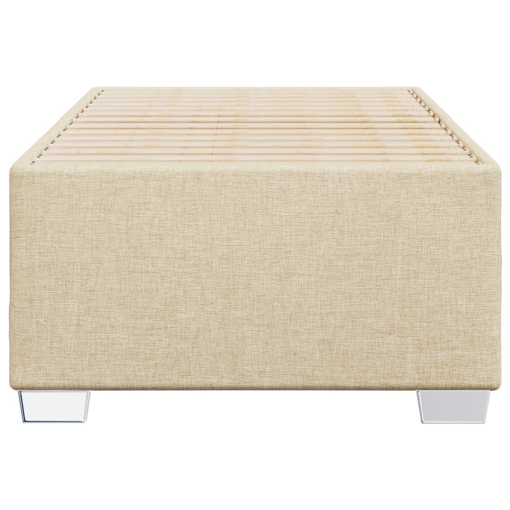 Bettgestell ohne Matratze Creme 80x200 cm Stoff