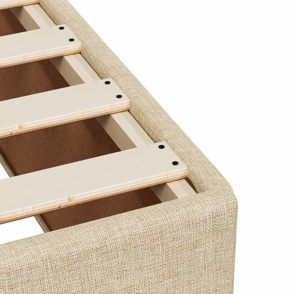 Bettgestell ohne Matratze Creme 80x200 cm Stoff