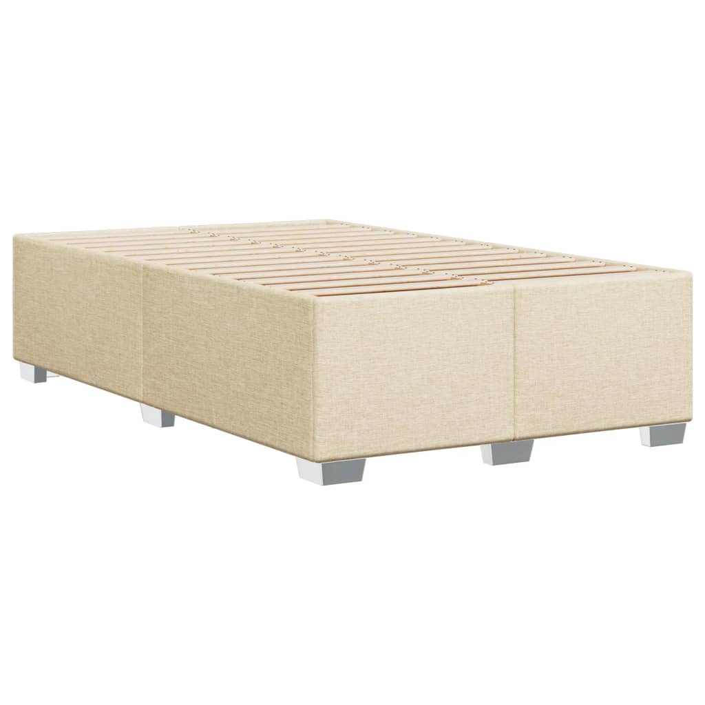 Bettgestell ohne Matratze Creme 120x200 cm Stoff