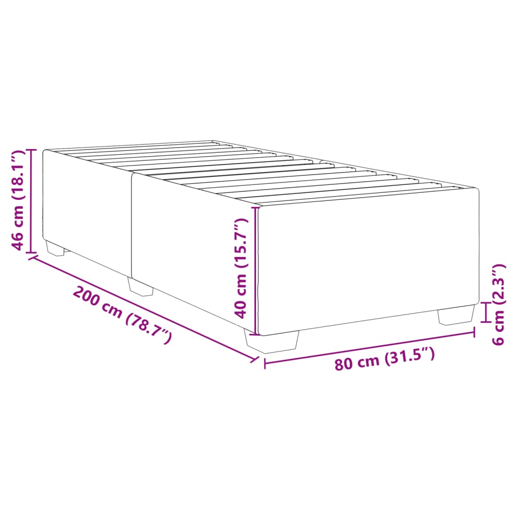 Bettgestell Weiß 80x200 cm Kunstleder