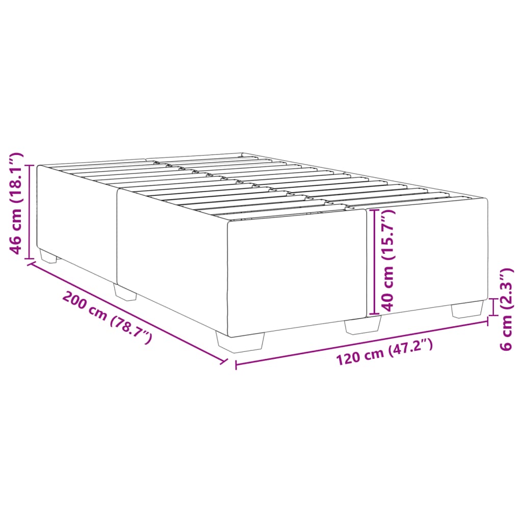 Bettgestell ohne Matratze Dunkelgrau 120x200 cm Samt