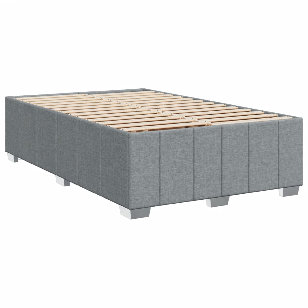 Bettgestell ohne Matratze Hellgrau 120x200 cm Stoff